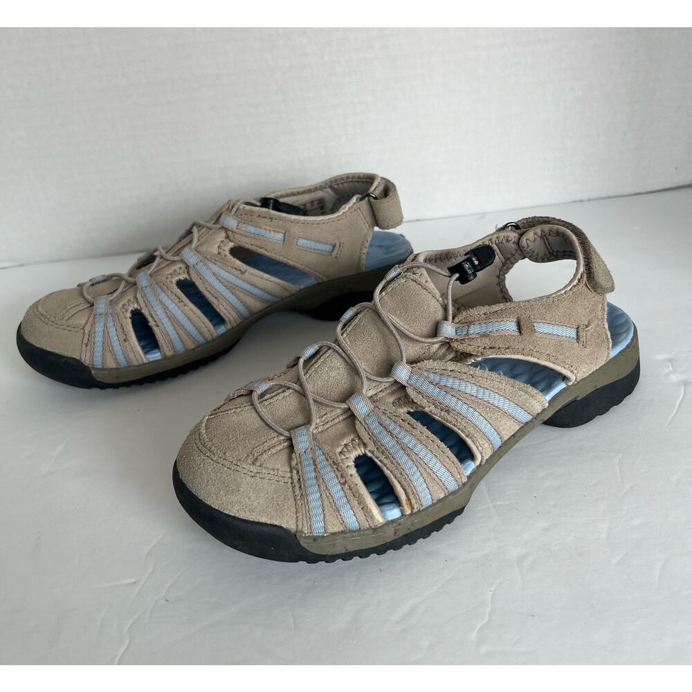 Clarks Collection Tuvia Maddee Fisherman Hiking Outdoor Sport Beige Sandals 6.5‎